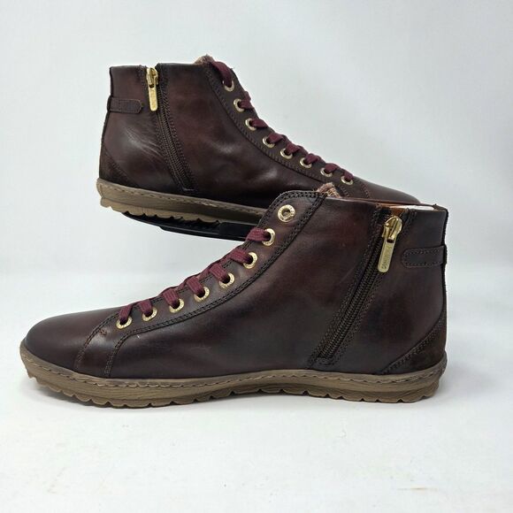 New Pikolinos Lagos Bootie Sneakers Lace Zip Brown Leather EU 41 US 10.5-11 - Picture 2 of 3